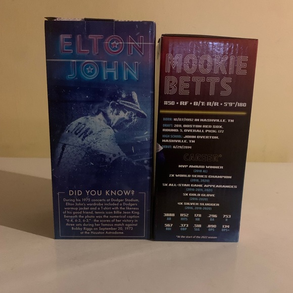 LA DODGERS - ELTON JOHN & MOOKIE BETTS BOBBLEHEADS - Picture 3 of 5